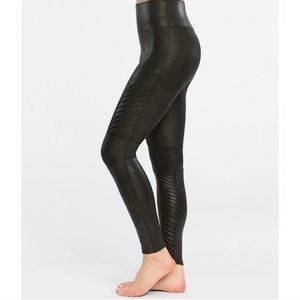 NWOT Spanx Faux Leather Moto Leggings